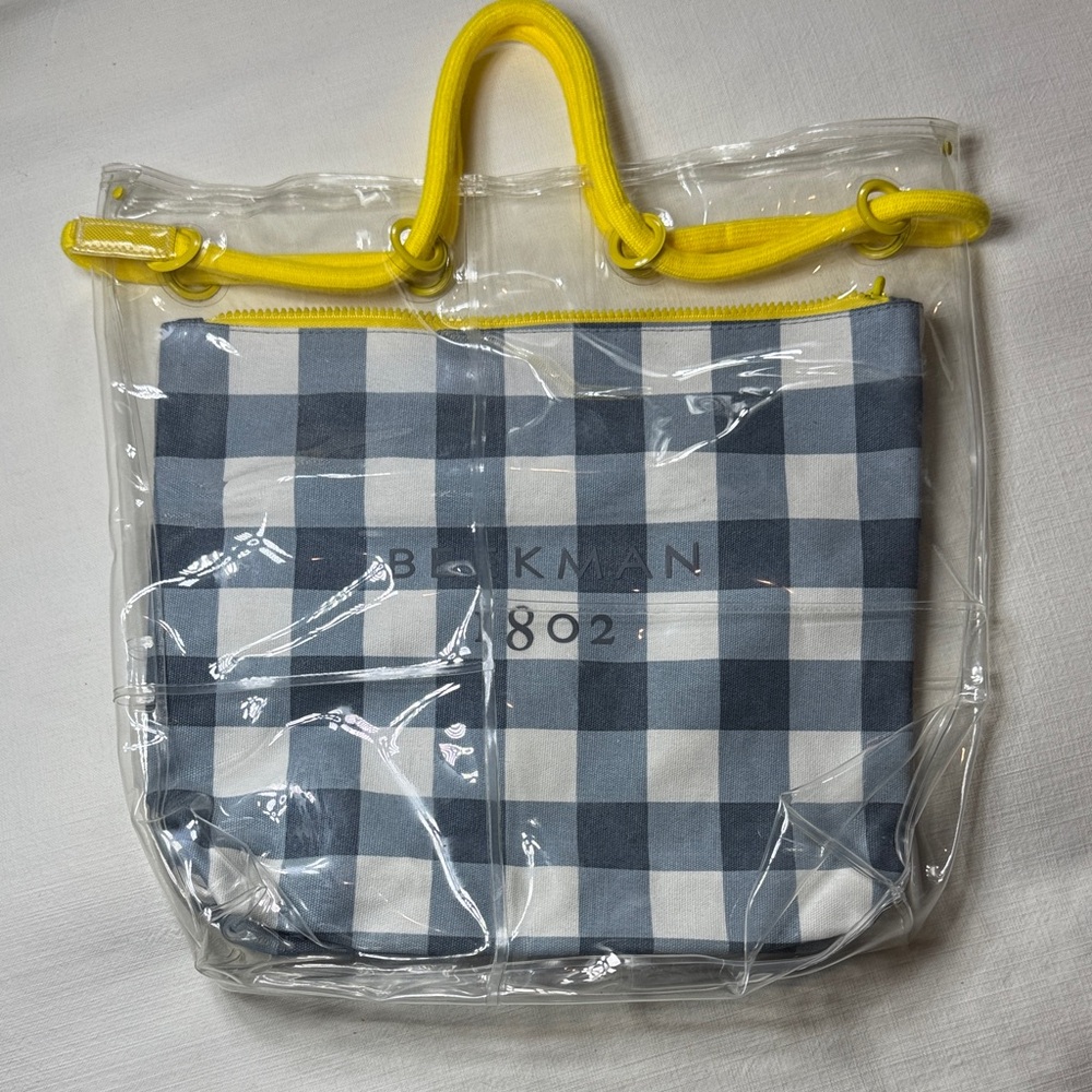 Beekman 1802 Yellow‎ and Blue Checkered Tote